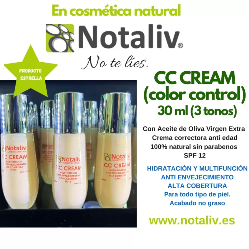 CC Cream Notaliv 30ml. Con Aceite de Oliva Virgen Extra (AOVE).